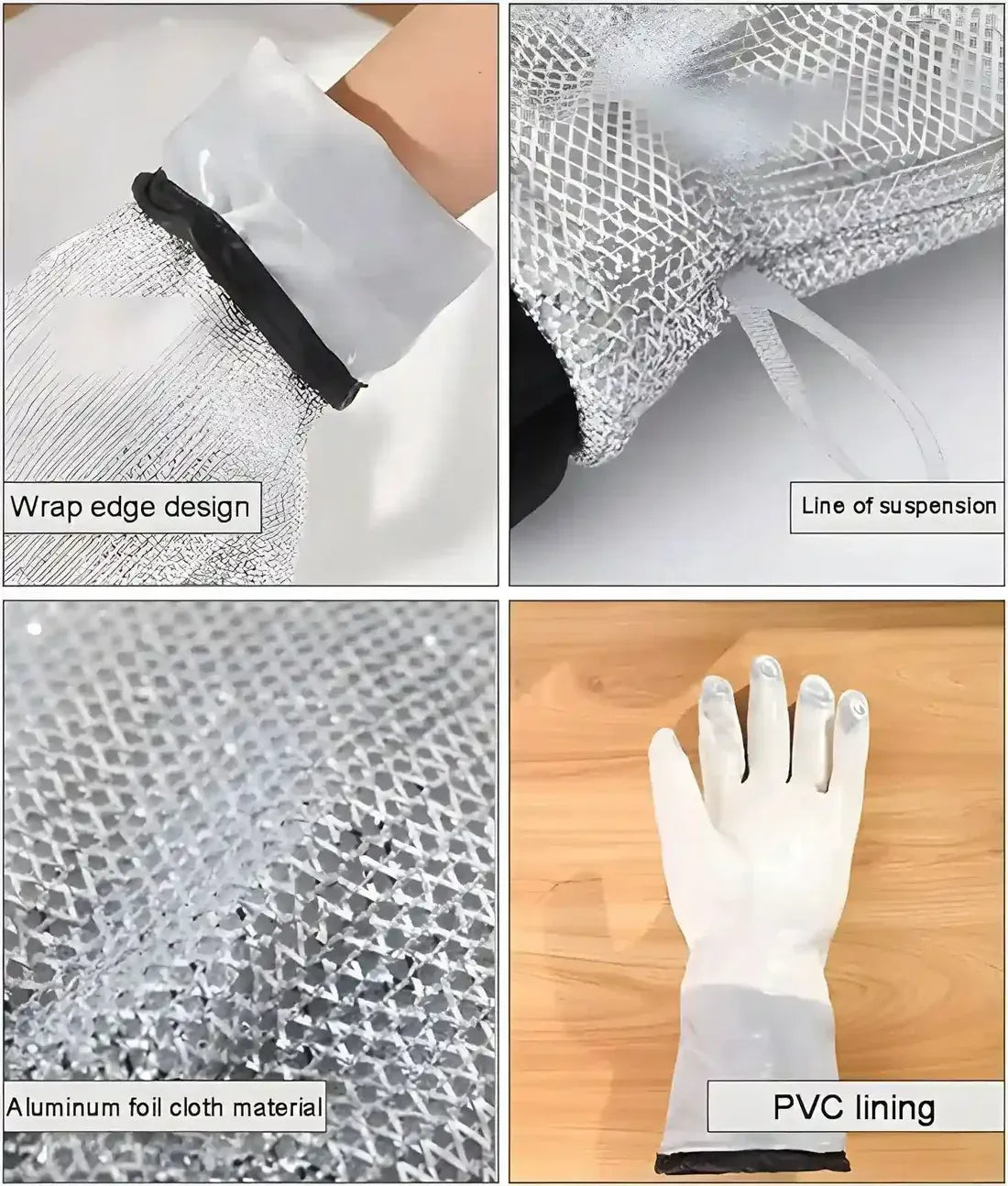 Heavy-Duty Wire Scrubber Dishwashing Mitts